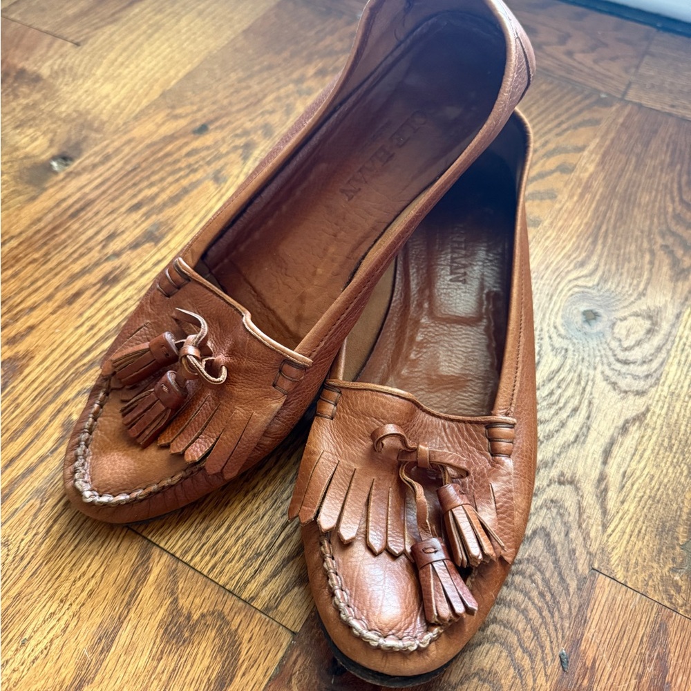 Brown Leather Moccasins with Tassels Cole Haan size 9 AA